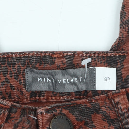 Mint Velvet Womens Brown Animal Print Skinny Trousers Size 8R