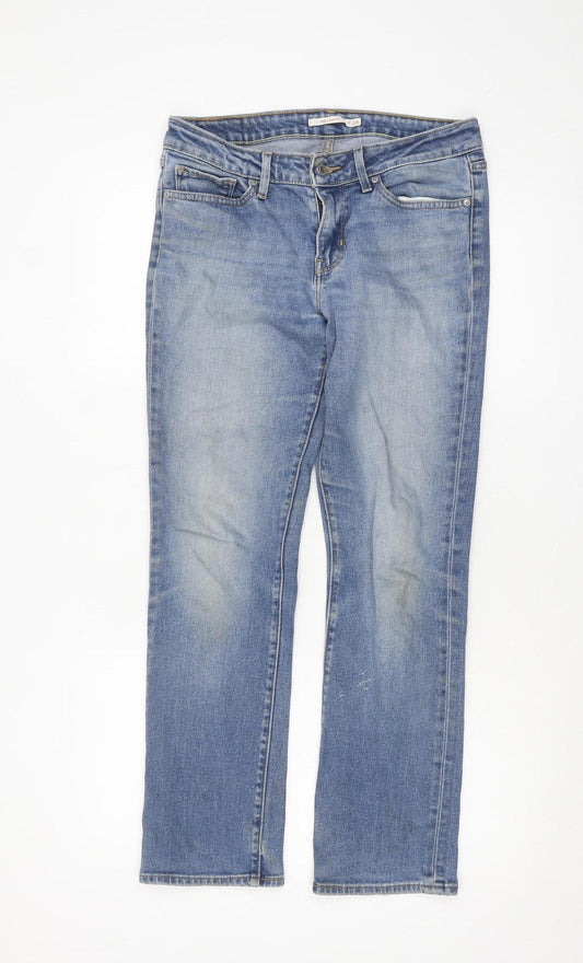 Levi's Women's Blue 714 Straight Jeans Size 28 Regular Fit
