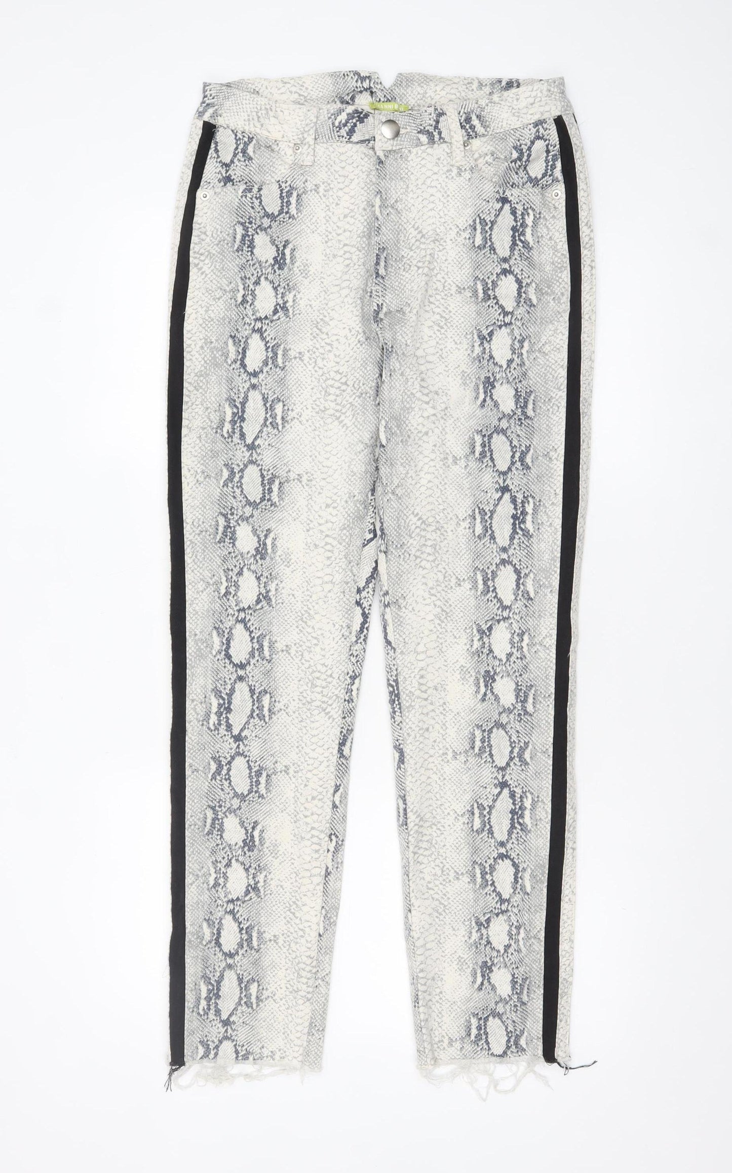 Gianni Bini Womens Grey Snake Print XL Stretch Cotton Trousers