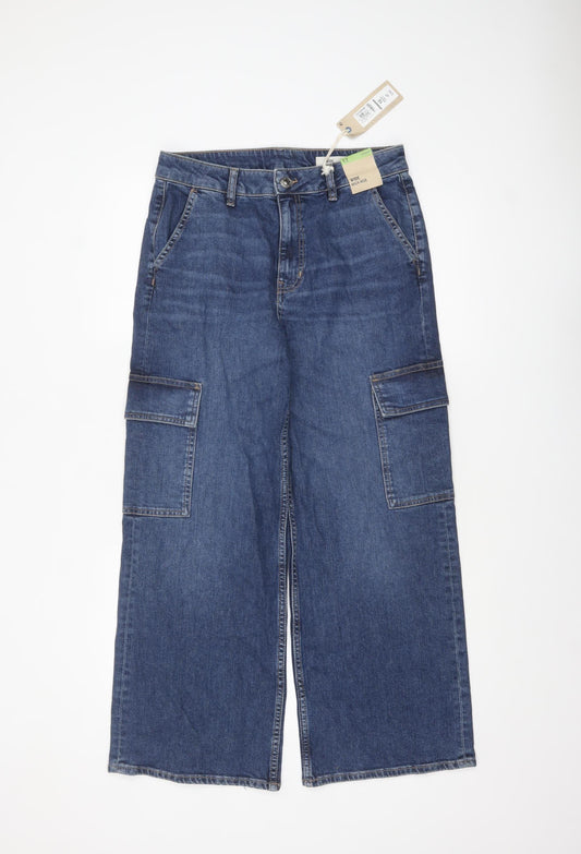 Marks and Spencer Women's Blue Cargo Jeans Size 12 Short Denim