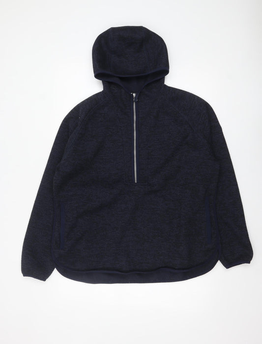 Craghoppers Women’s Navy Blue 1/2 Zip Hooded Pullover UK 18 Fleece
