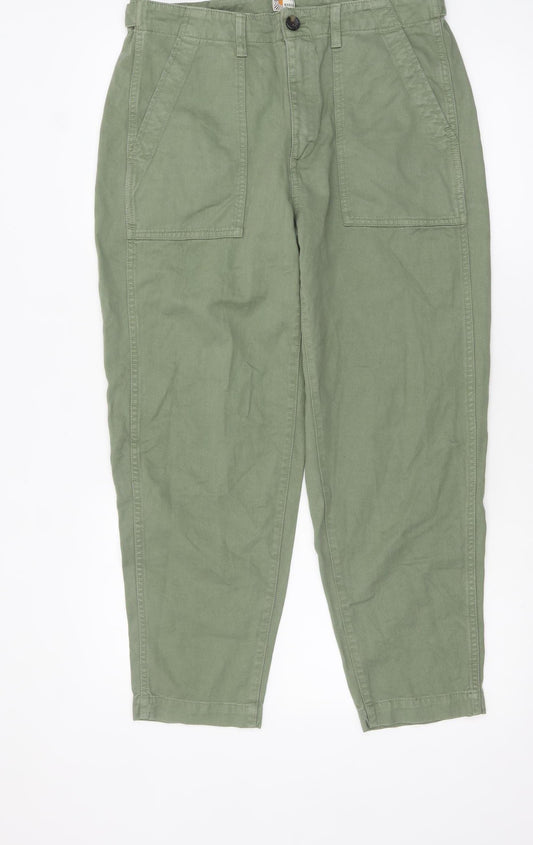 Burgs Womens Green Cargo Trousers Size 10 Cotton Twill Pants