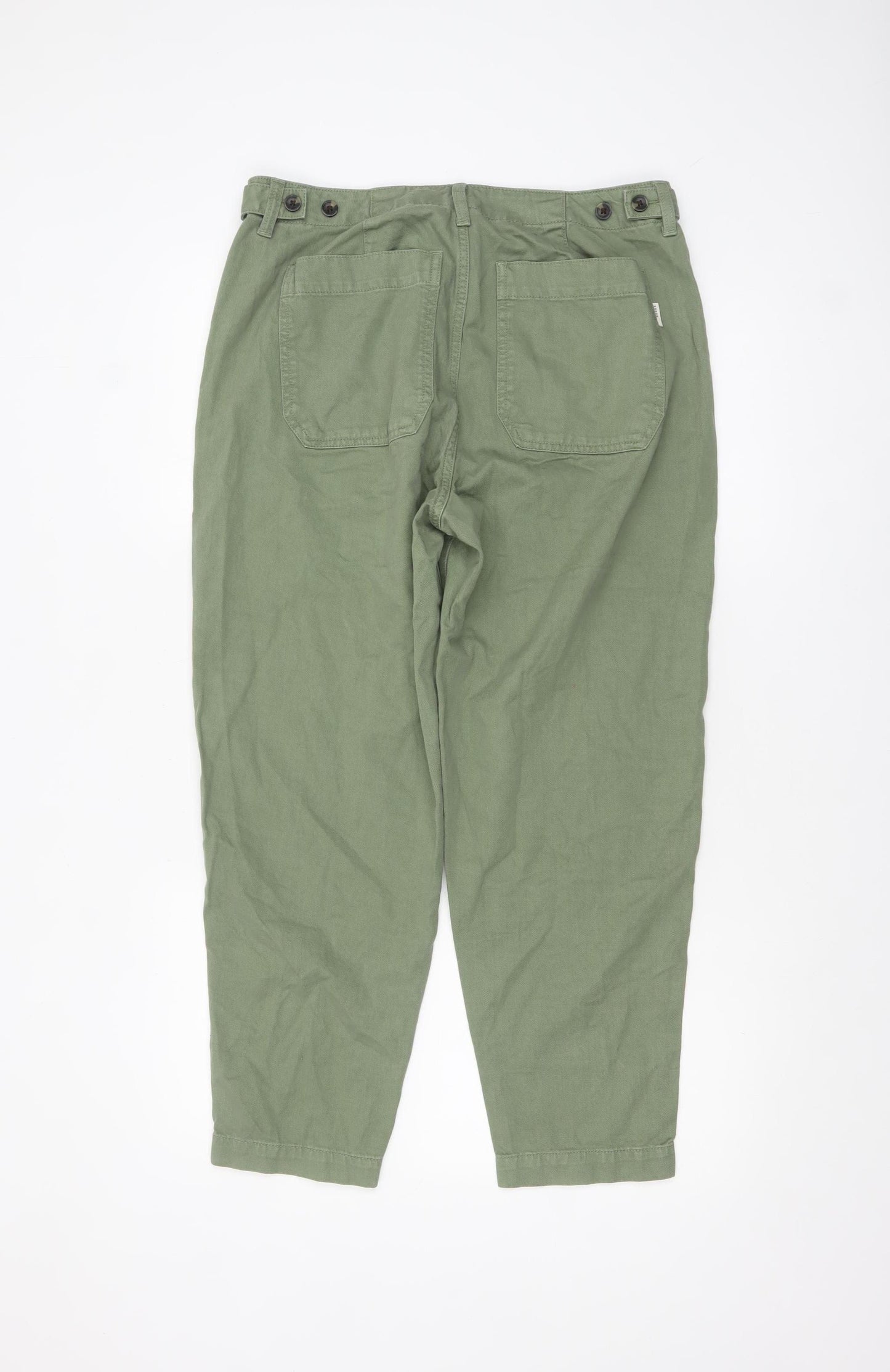 Burgs Womens Green Cargo Trousers Size 10 Cotton Twill Pants
