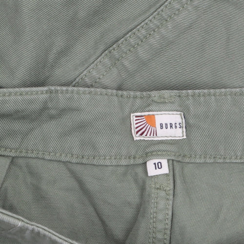 Burgs Womens Green Cargo Trousers Size 10 Cotton Twill Pants