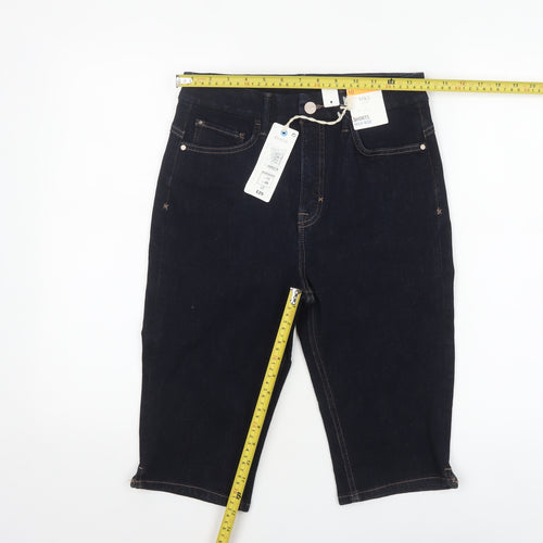 Marks and Spencer Women's Blue Denim Bermuda Shorts Size 10