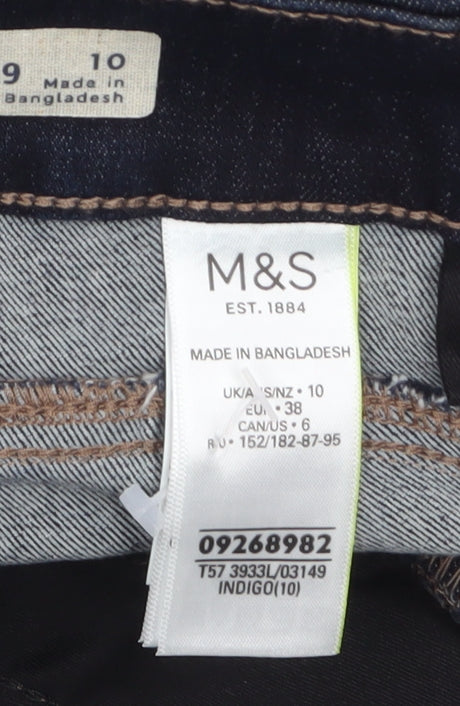 Marks and Spencer Women's Blue Denim Bermuda Shorts Size 10