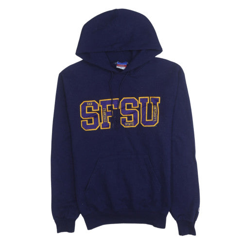 Champion Men's Blue SFSU Pullover Hoodie Medium Fleece Sweatshirt
