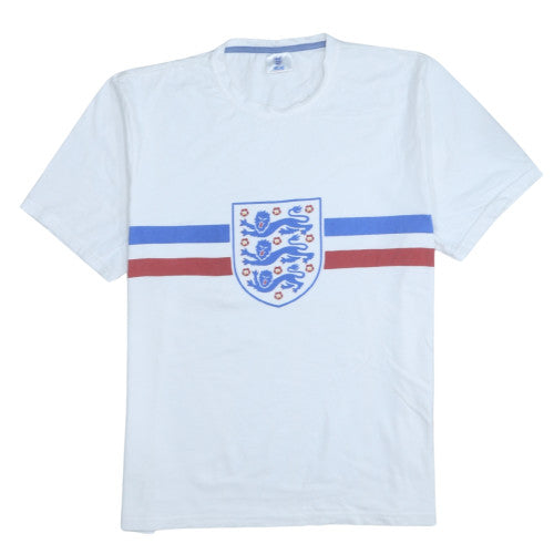 George Men's White England XL Short Sleeve Cotton T-Shirt