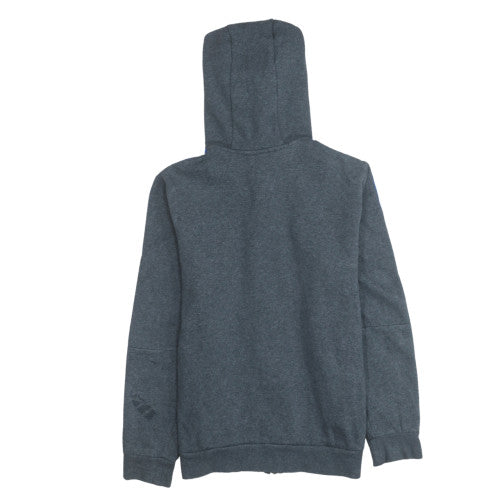 Adidas Boys Grey Blue Full Zip Hoodie 13-14 Years Fleece Lined Sportswear
