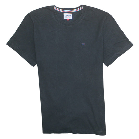 Tommy Jeans Men's Black Cotton Crew Neck T-Shirt M Regular Fit