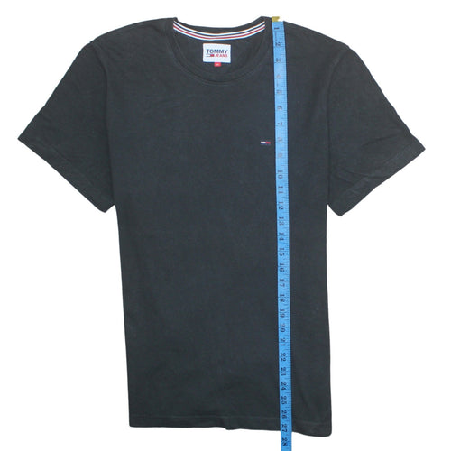 Tommy Jeans Men's Black Cotton Crew Neck T-Shirt M Regular Fit