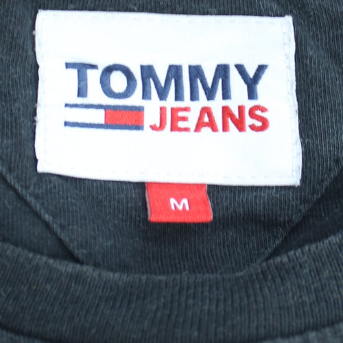 Tommy Jeans Men's Black Cotton Crew Neck T-Shirt M Regular Fit