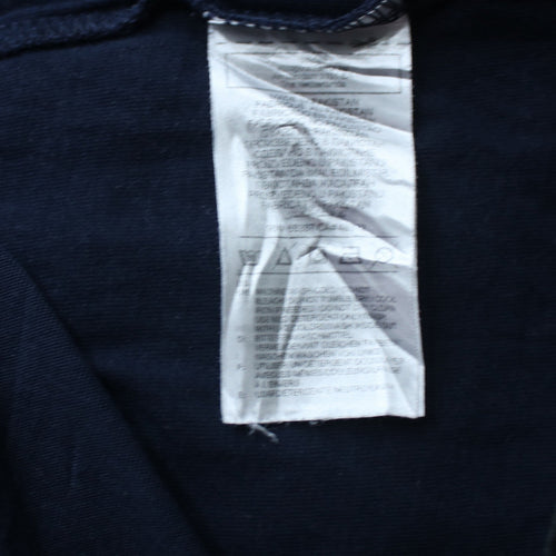 Adidas Men's Blue Small Logo Graphic Cotton T-Shirt