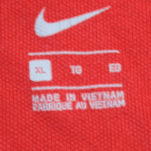 Nike Men's Red XL Polo Shirt Cotton Short Sleeve Sports Top