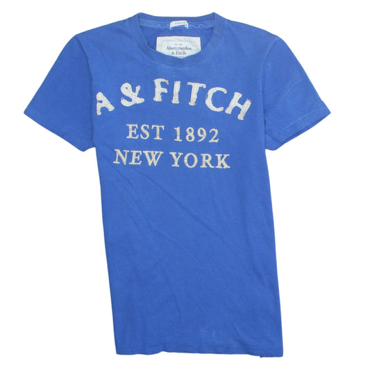 Abercrombie & Fitch Men’s Blue Cotton Graphic T-Shirt Size S Crew Neck