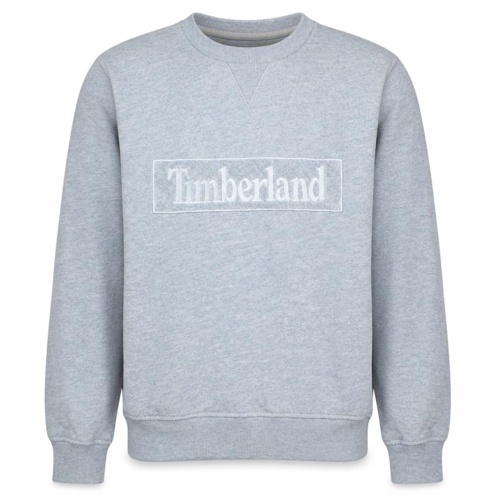 Front view of Timberland Men's Grey Slim Fit Crew Neck Sweatshirt S