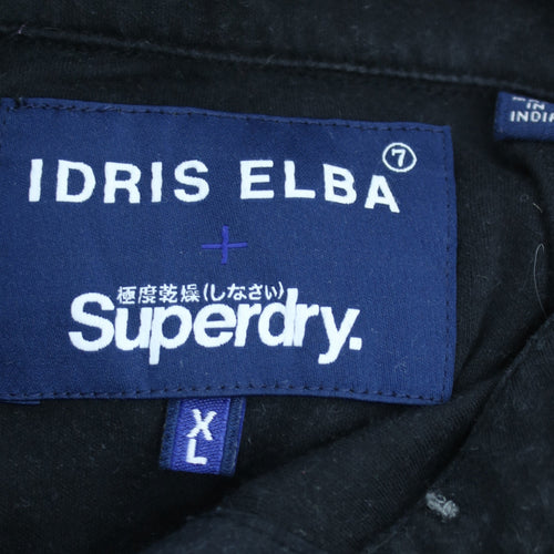 Superdry Idris Elba Men's Black Polo Shirt XL Cotton Short Sleeve