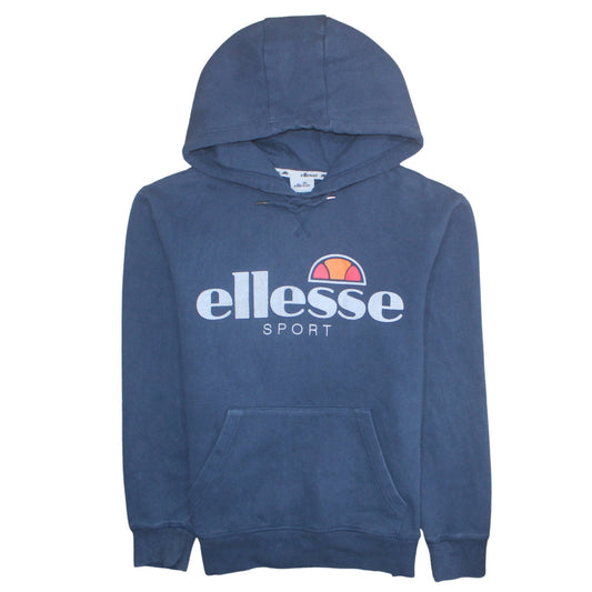 Ellesse Men's Blue Pullover Hoodie Small Logo Fleece Sweatshirt