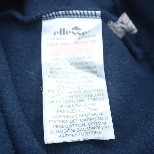 Ellesse Men's Blue Pullover Hoodie Small Logo Fleece Sweatshirt