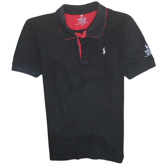 Ralph Lauren Men’s Black XL Polo Shirt Red Trim Logo Cotton