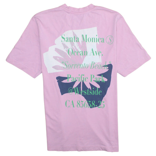 Jack & Jones Men's Pink Graphic Print Crew Neck Cotton T-Shirt Size L