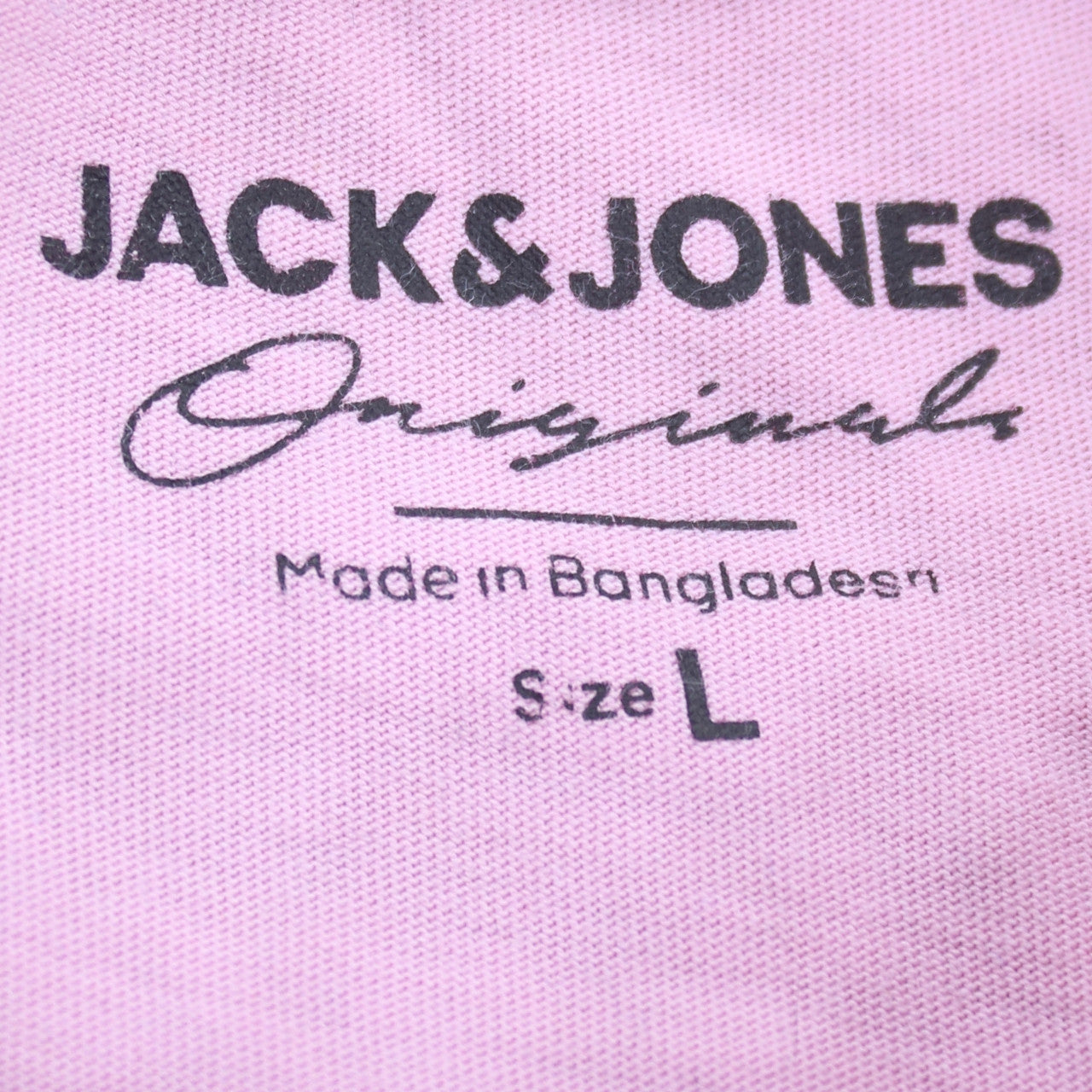 Jack & Jones Men's Pink Graphic Print Crew Neck Cotton T-Shirt Size L