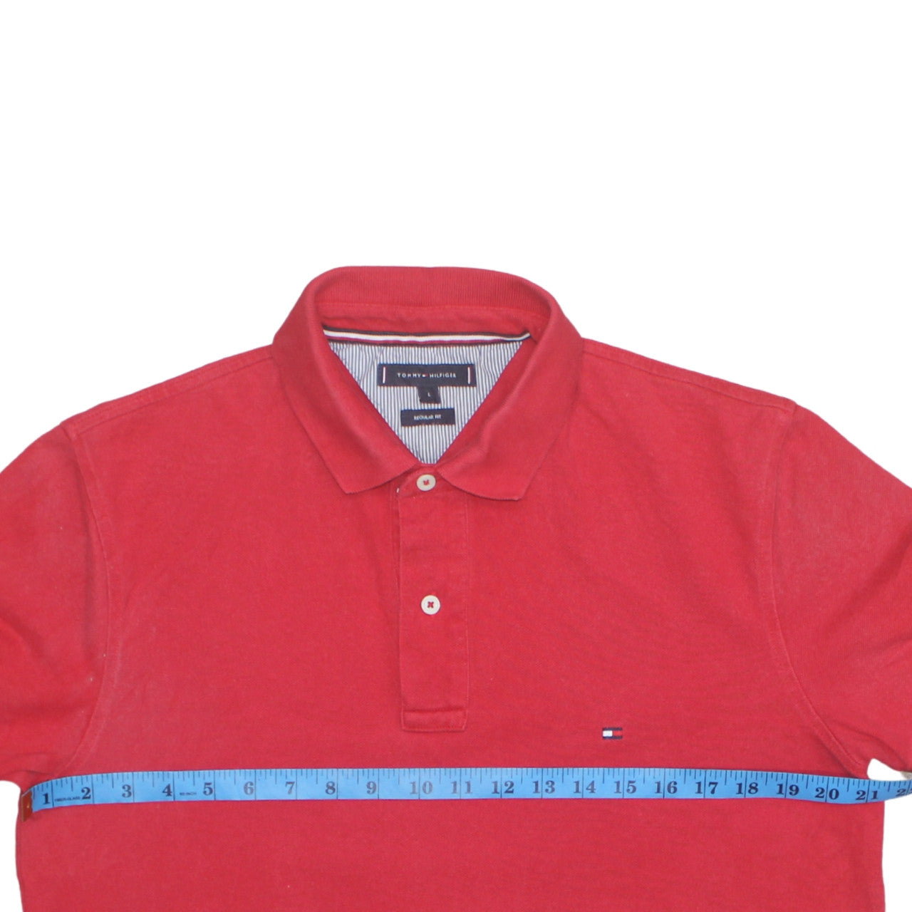 Tommy Hilfiger Men’s Red Regular Fit Cotton Polo Shirt L