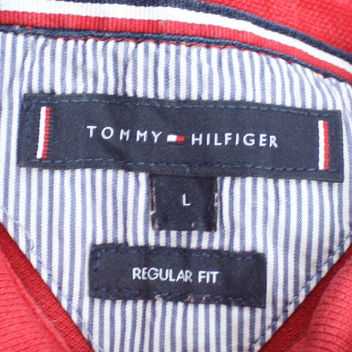 Tommy Hilfiger Men’s Red Regular Fit Cotton Polo Shirt L