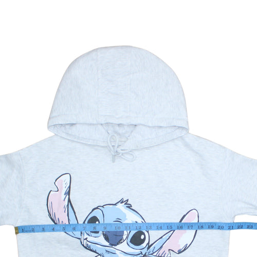 Disney Women's Grey Stitch Hoodie Small Pullover Hooded Sweatshirt