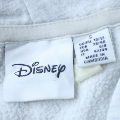 Disney Women's Grey Stitch Hoodie Small Pullover Hooded Sweatshirt