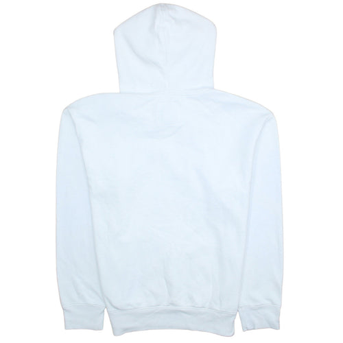 Hollister Men’s White Pullover Hoodie L Logo Fleece Sweatshirt