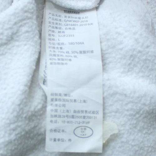 Hollister Men’s White Pullover Hoodie L Logo Fleece Sweatshirt