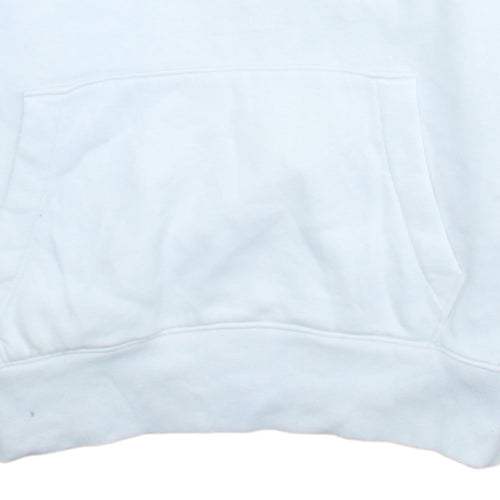 Hollister Men’s White Pullover Hoodie L Logo Fleece Sweatshirt
