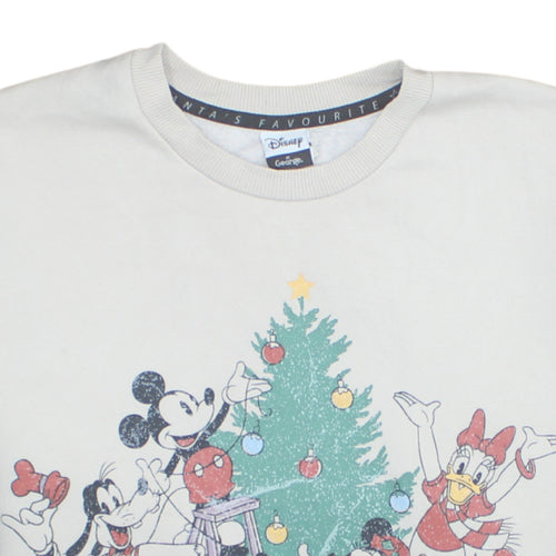 Disney at George Women's White Christmas Sweatshirt Size S 8-10