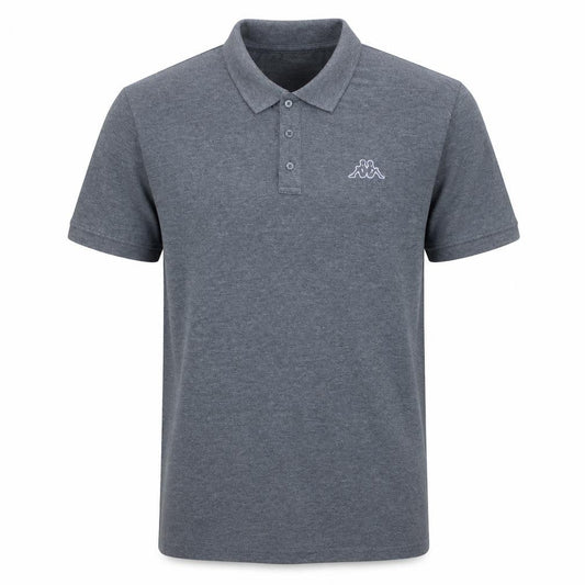 Front view of Kappa men’s grey polo shirt xl regular fit short sleeve