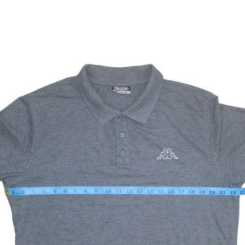 Kappa Mens Grey Polo Shirt XL Regular Fit Short Sleeve
