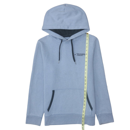 Hollister Men Blue Pullover Hoodie M Logo Cotton Blend Casual