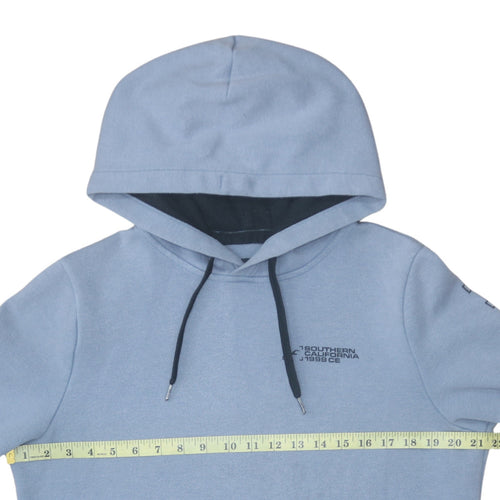 Hollister Men Blue Pullover Hoodie M Logo Cotton Blend Casual