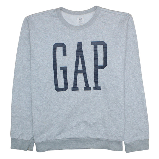 GAP Men's Grey Logo Pullover Sweatshirt L Regular Fit
