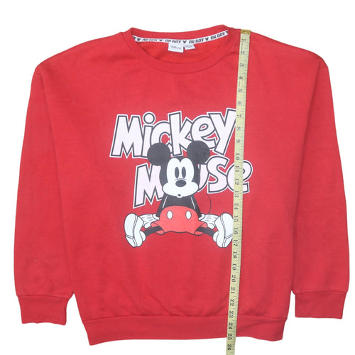 Disney Women Red Mickey Mouse Pullover Sweatshirt XL