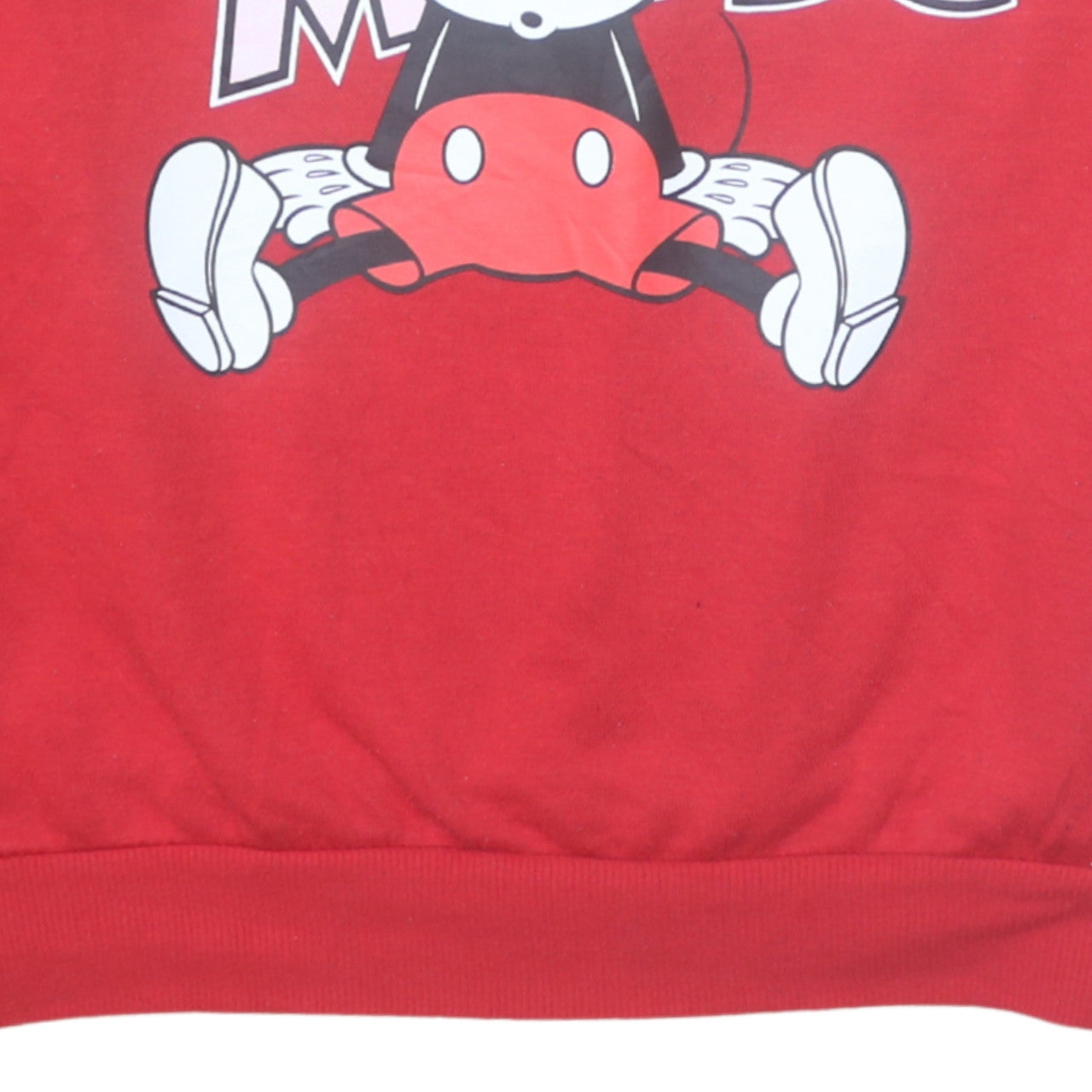 Disney Women Red Mickey Mouse Pullover Sweatshirt XL