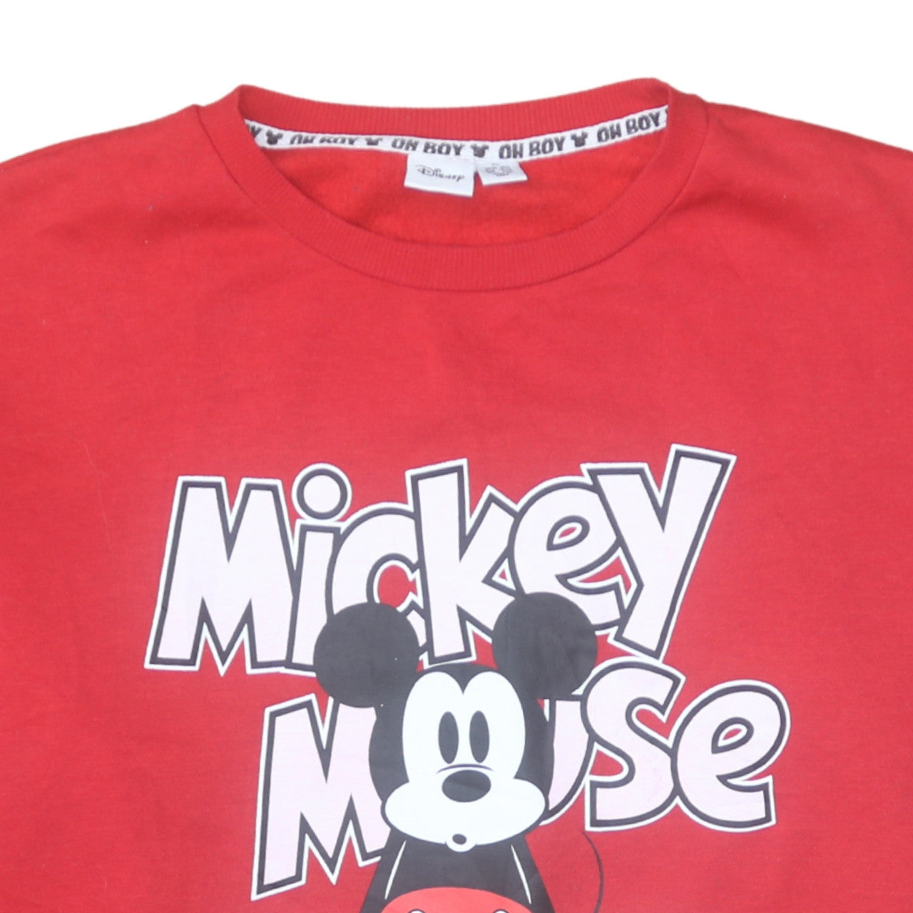 Disney Women Red Mickey Mouse Pullover Sweatshirt XL