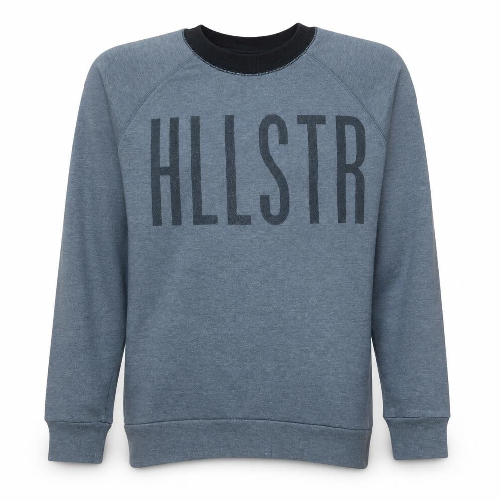 Hollister Men's Grey XS Pullover Sweatshirt Crew Neck Logo Fleece