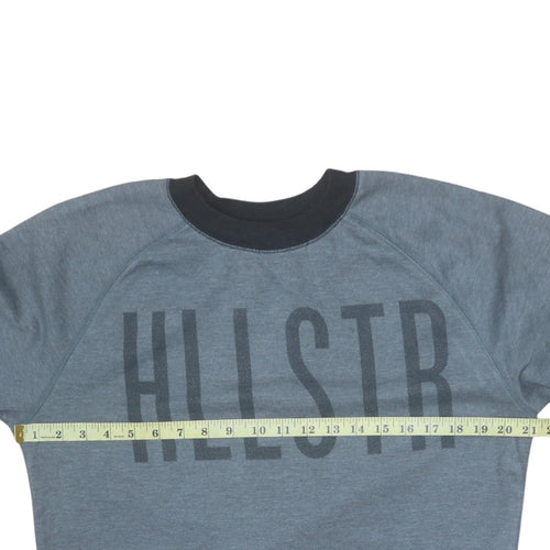 Hollister Men's Grey XS Pullover Sweatshirt Crew Neck Logo Fleece