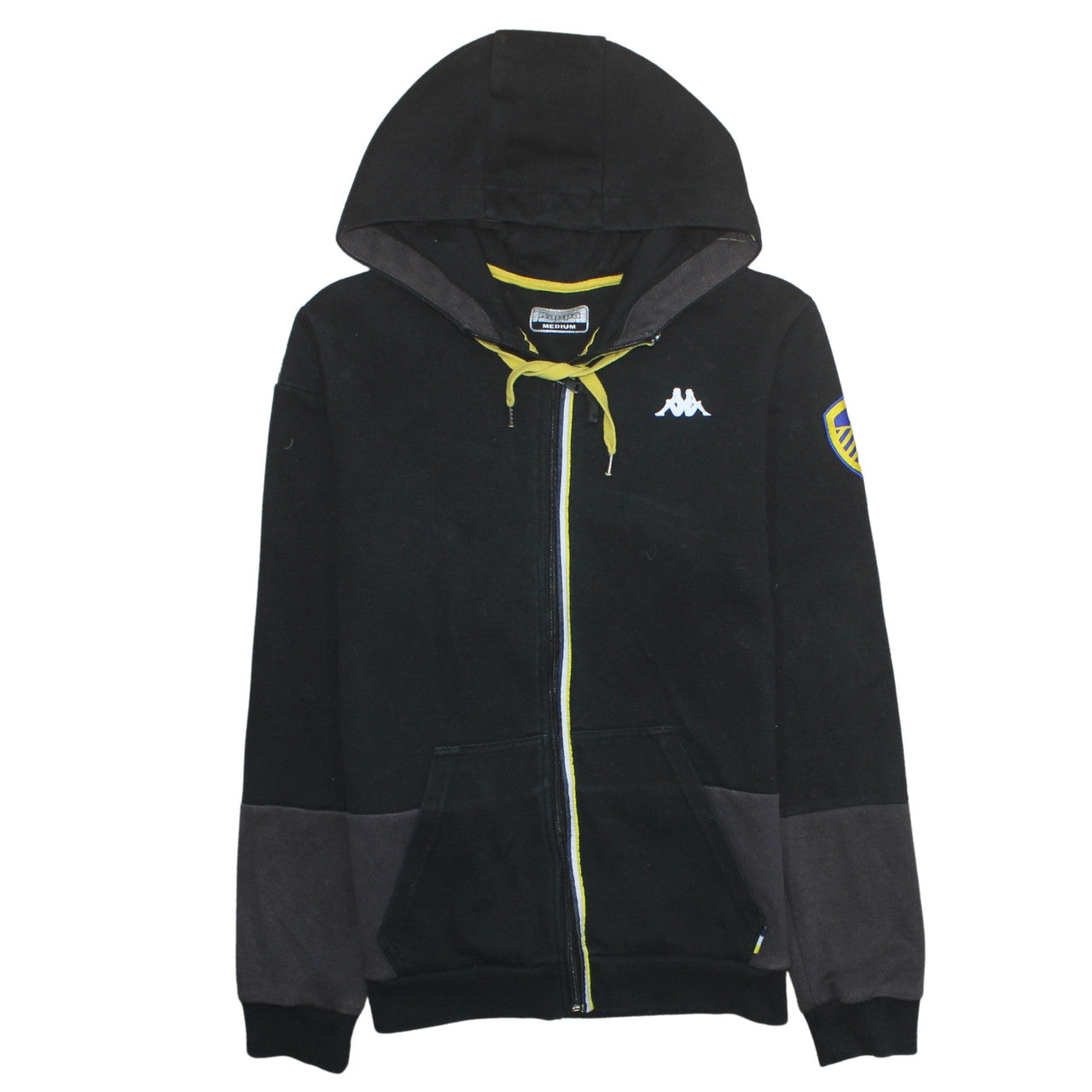 Kappa Men's Black Full Zip Hoodie Medium Leeds United Sportswear