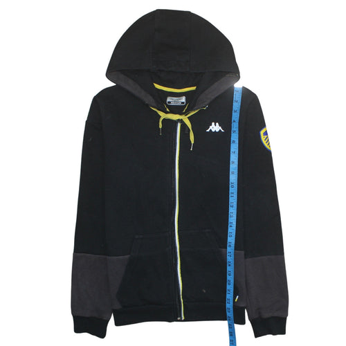 Kappa Men's Black Full Zip Hoodie Medium Leeds United Sportswear