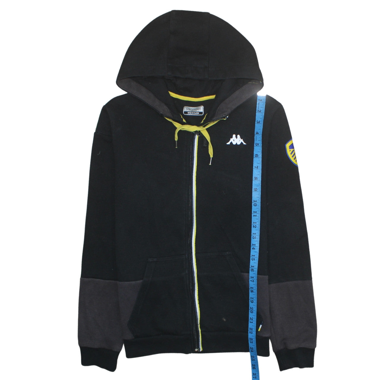 Kappa Men's Black Full Zip Hoodie Medium Leeds United Sportswear
