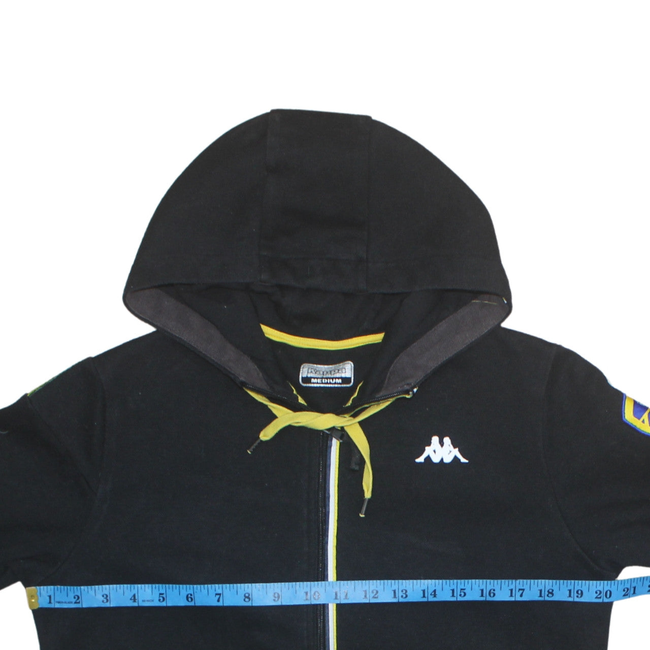 Kappa Men's Black Full Zip Hoodie Medium Leeds United Sportswear