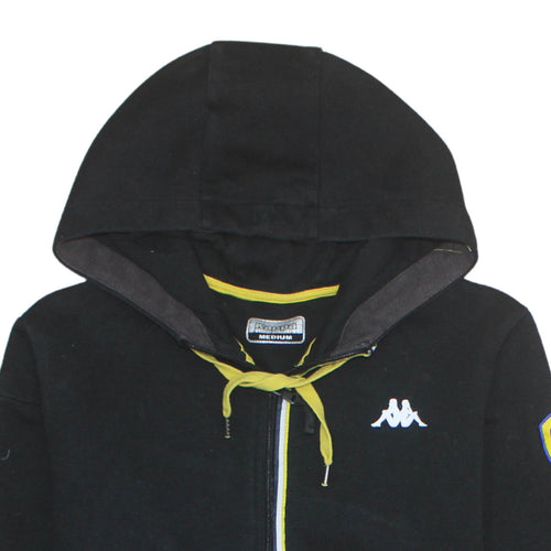 Kappa Men's Black Full Zip Hoodie Medium Leeds United Sportswear