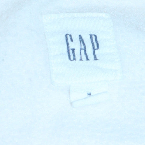 GAP Men's White Logo Pullover Sweatshirt M Regular Fit Fleece
